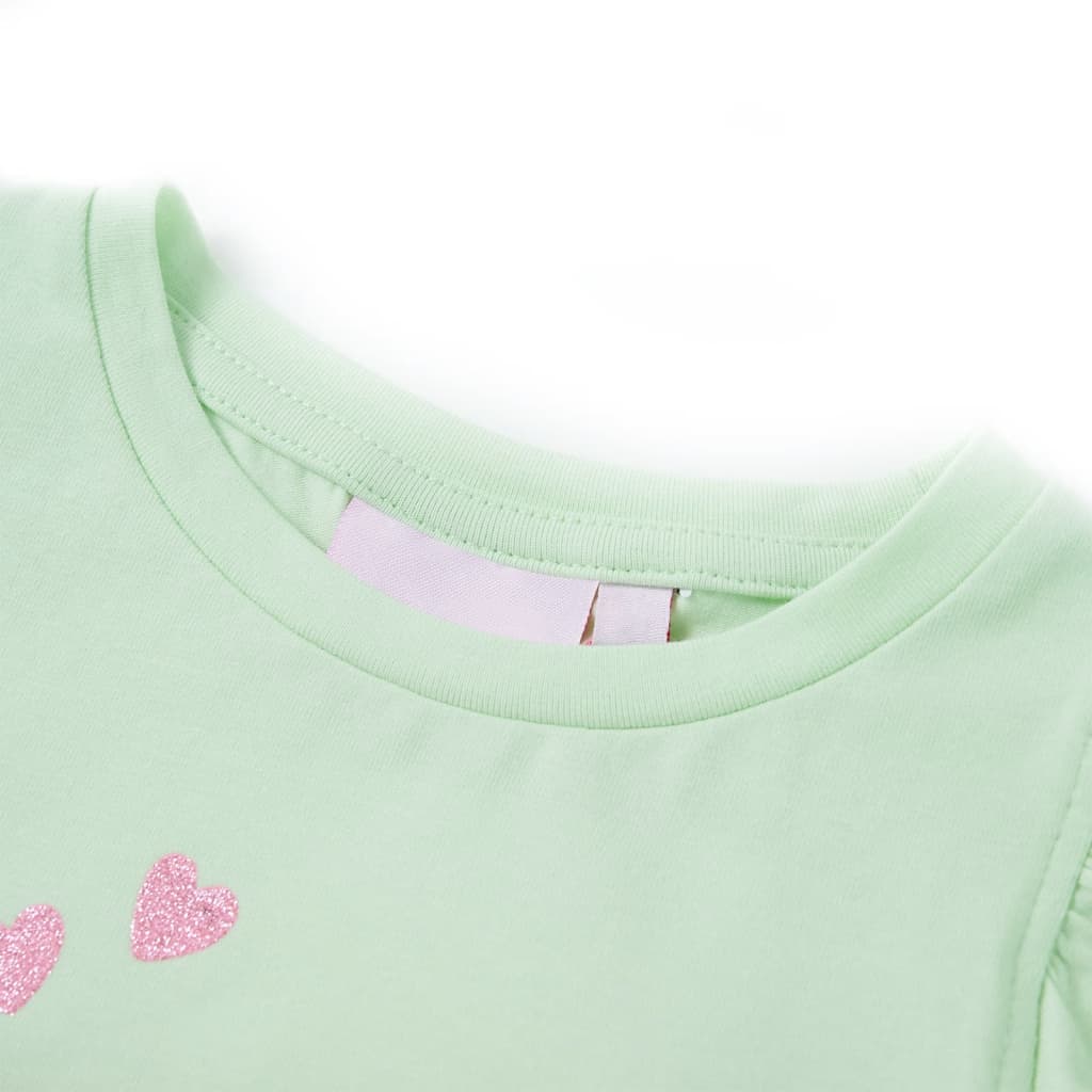 VidaXL Kindershirt mit Rüschen an den Ärmeln 116 zartgrün