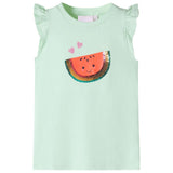 VidaXL Kindershirt mit Rüschen an den Ärmeln 128 zartgrün