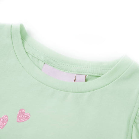 VidaXL Kindershirt mit Rüschen an den Ärmeln 128 zartgrün