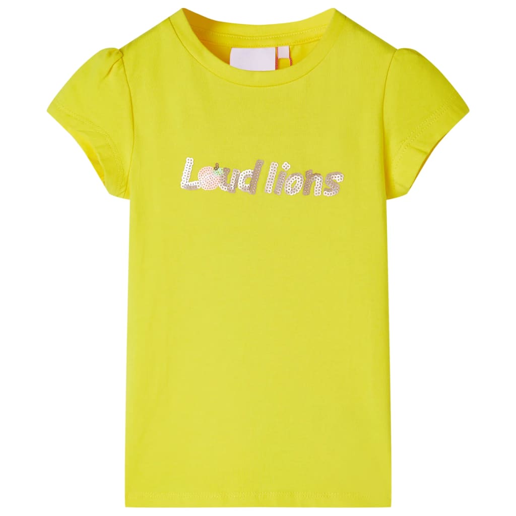 VidaXL Kindershirt mit Flügelärmeln 116 leuchtendes Gelb
