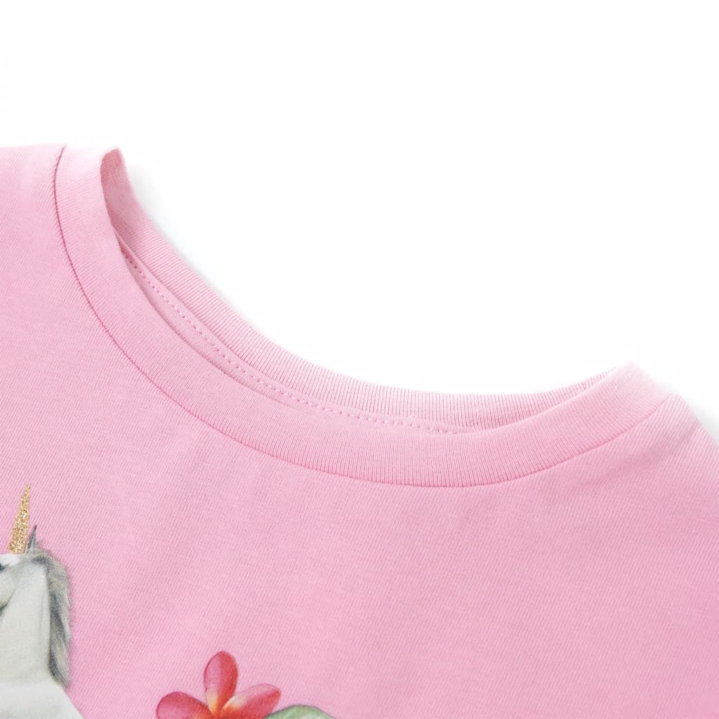 VidaXL Kindershirt mit kurzen Ärmeln 104 leuchtendes Rosa