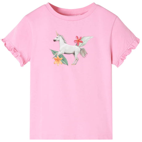 VidaXL Kindershirt mit kurzen Ärmeln 116 leuchtendes Rosa