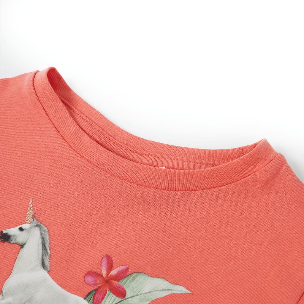 VidaXL Kindershirt mit kurzen Ärmeln 92 Koralle