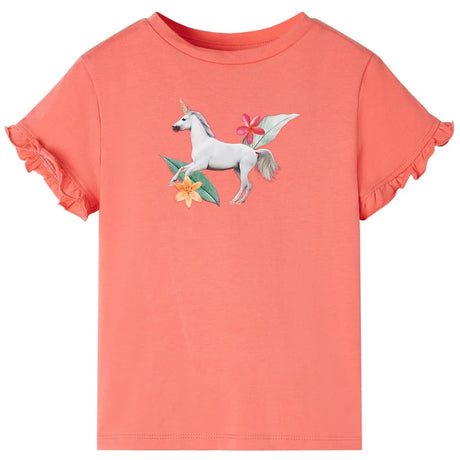 VidaXL Kindershirt mit kurzen Ärmeln 104 Koralle