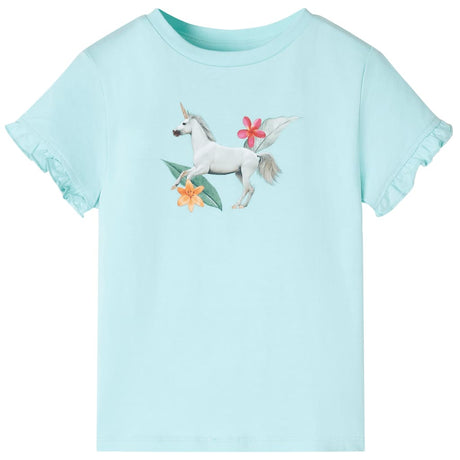VidaXL Kindershirt mit kurzen Ärmeln 104 Hellseeblau