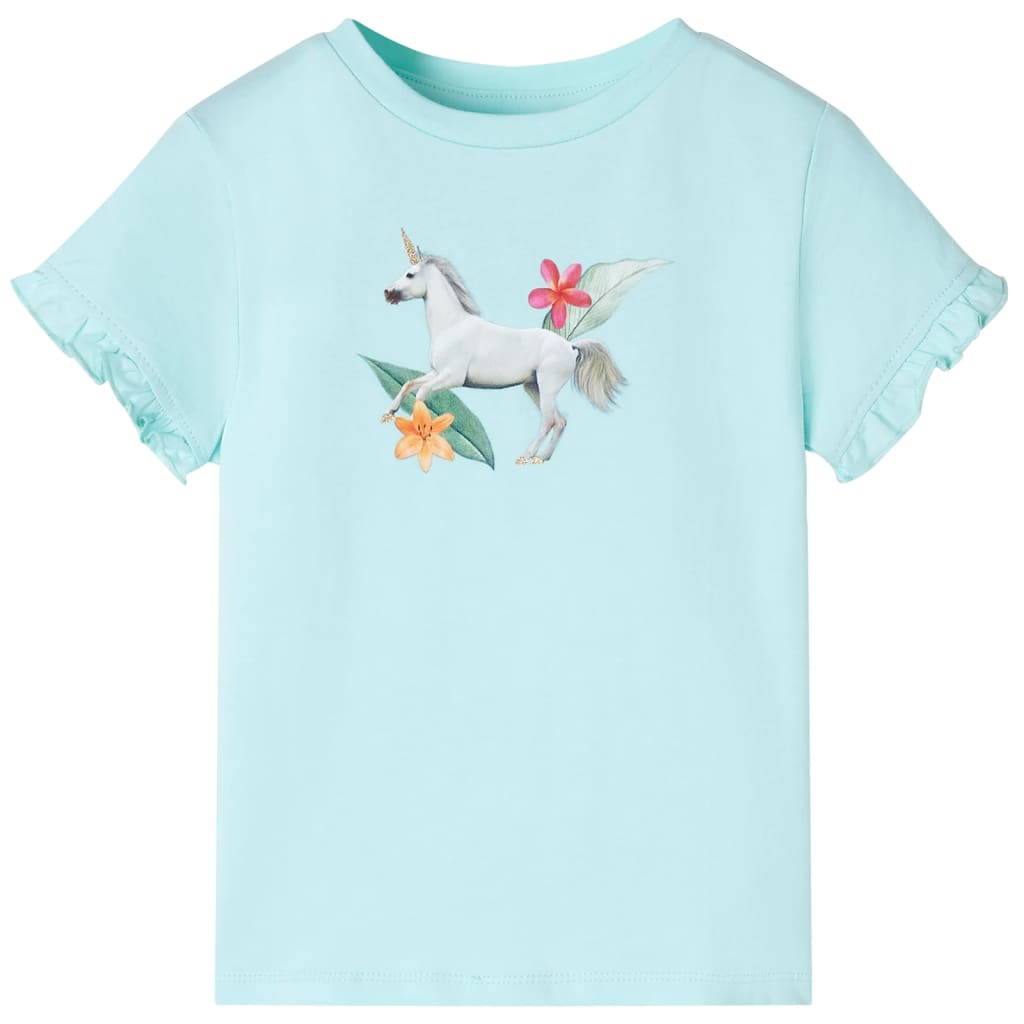 VidaXL Kindershirt mit kurzen Ärmeln 140 hellblau