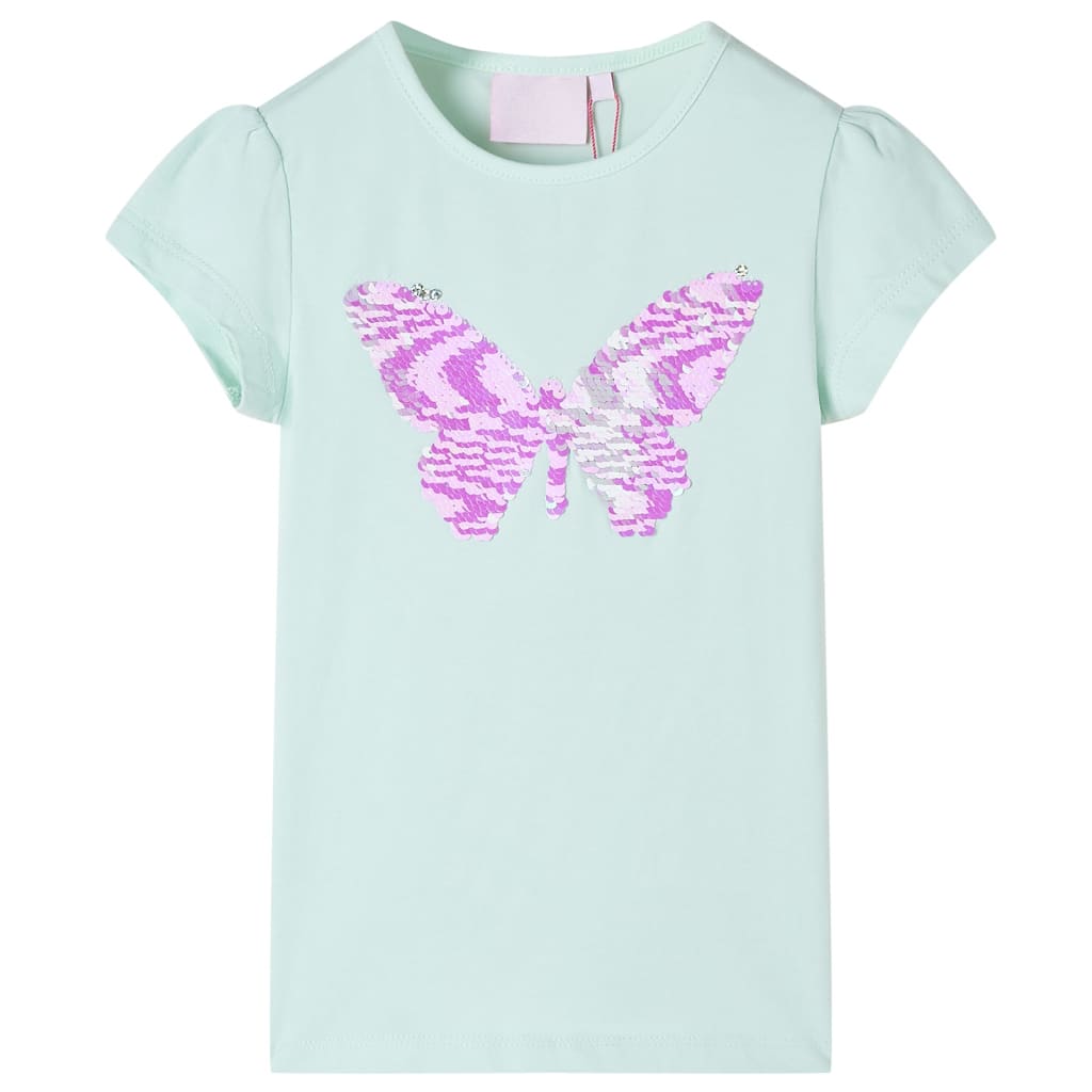 VidaXL Kindershirt mit Flügelärmeln 116 helle Mintfarbe