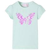 VidaXL Kindershirt mit Flügelärmeln 128 helle Mintfarbe