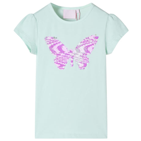 VidaXL Kindershirt mit Flügelärmeln 128 helle Mintfarbe