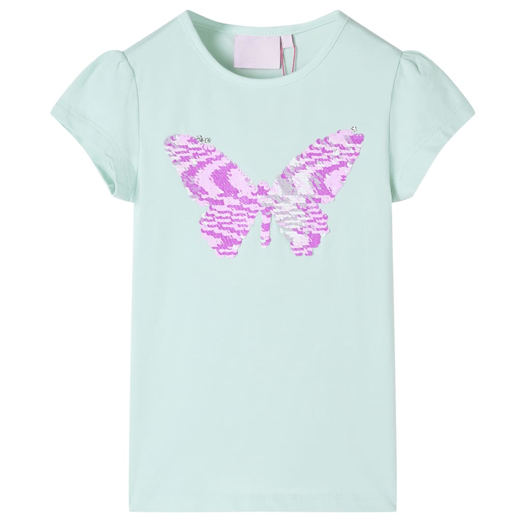 VidaXL Kindershirt mit Flügelärmeln 140 helle Mintfarbe