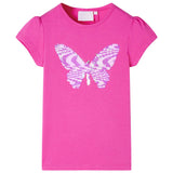 VidaXL Kindershirt mit Flügelärmeln 104 Dunkelrosa