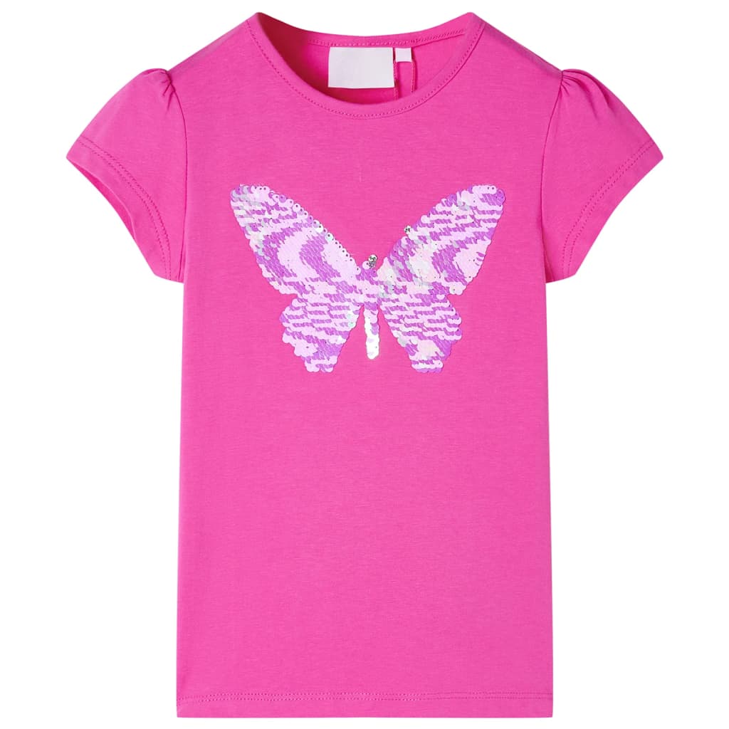 VidaXL Kindershirt mit Flügelärmeln 128 Dunkelrosa