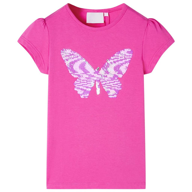VidaXL Kindershirt mit Flügelärmeln 128 Dunkelrosa