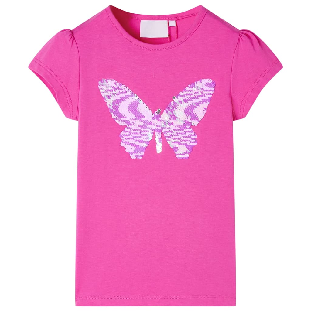 VidaXL Kindershirt mit Flügelärmeln 140 Dunkelrosa