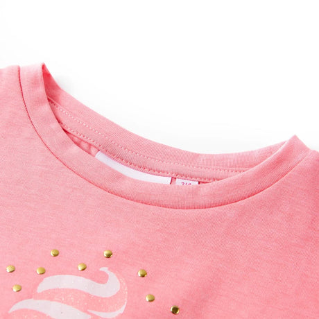 VidaXL Kindershirt 92 fluoreszierendes leuchtendes Rosa
