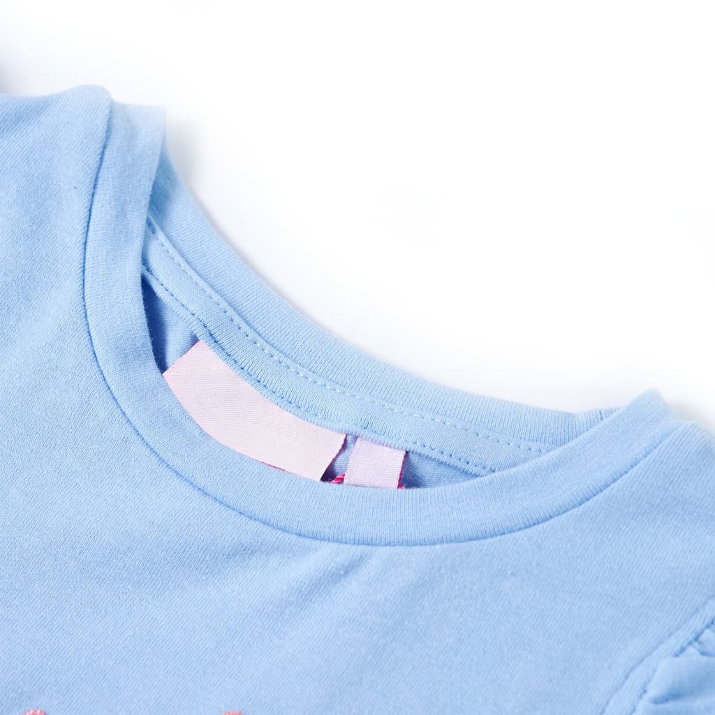 VidaXL Kindershirt mit Rüschen an den Ärmeln 92 Hellblau