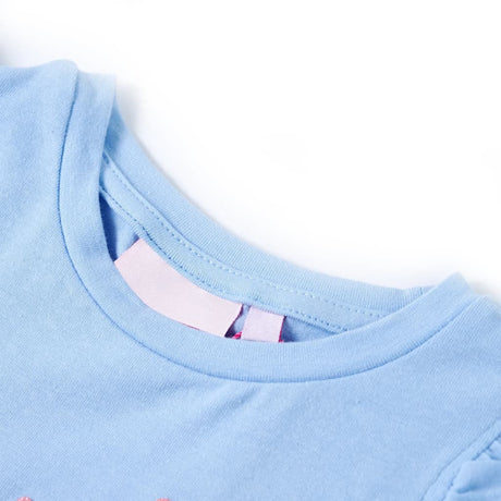 VidaXL Kindershirt mit Rüschen an den Ärmeln 104 Hellblau