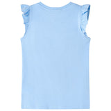 VidaXL Kindershirt mit Rüschen an den Ärmeln 140 Hellblau