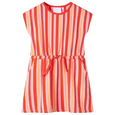 VidaXL Kinderkleid mit Kordelzug 116 Rosa und Rot
