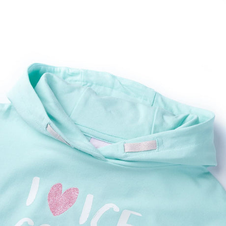 VidaXL Kinderpullover mit Kapuze 104 Hellseeblau
