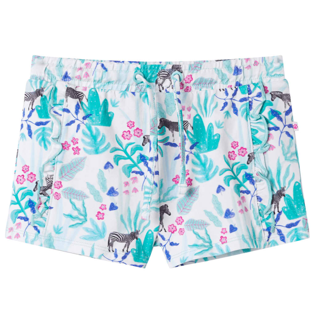VidaXL Kindershorts mit Kordelzug 104 Ecru und dunkles Mint