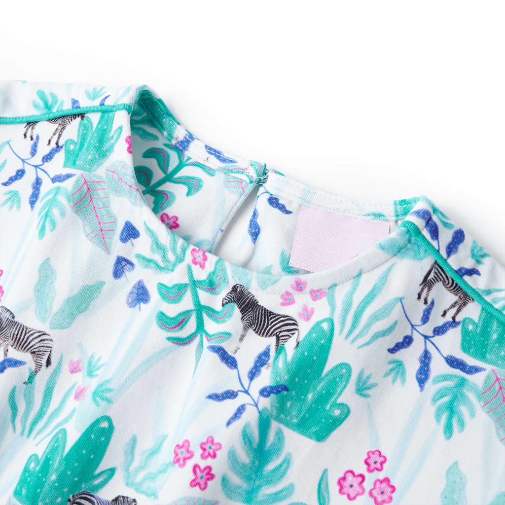 VidaXL Kinderkleid 92 Ecru und dunkles Mint