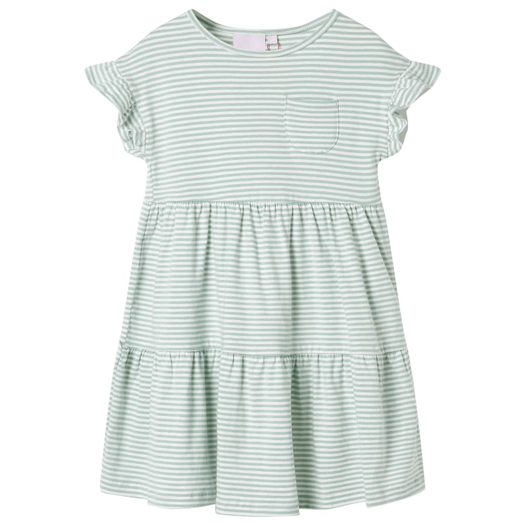 VidaXL Kinderkleid mit Rüschen an den Ärmeln 128 Mint