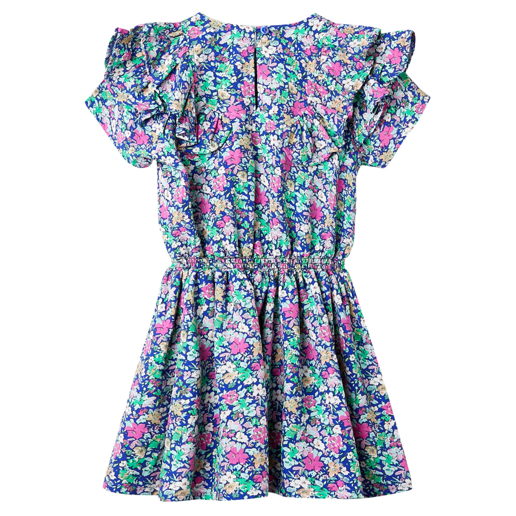 VidaXL Kinderkleid mit Rüschenärmeln 104 Kobaltblau