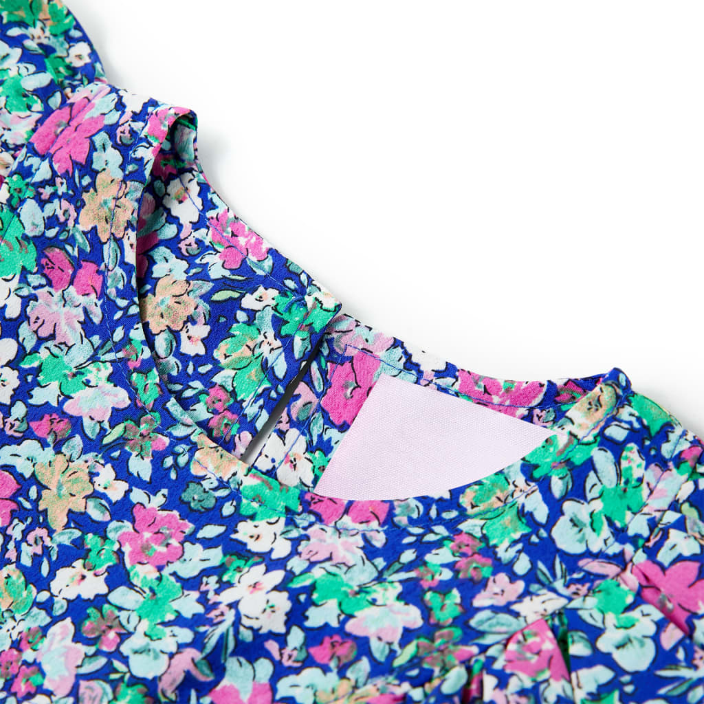 VidaXL Kinderkleid mit Rüschenärmeln 140 Kobaltblau