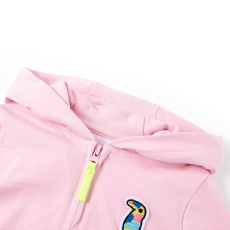 VidaXL Kinderstrickjacke mit Kapuze und Reißverschluss 92 leuchtendes Rosa