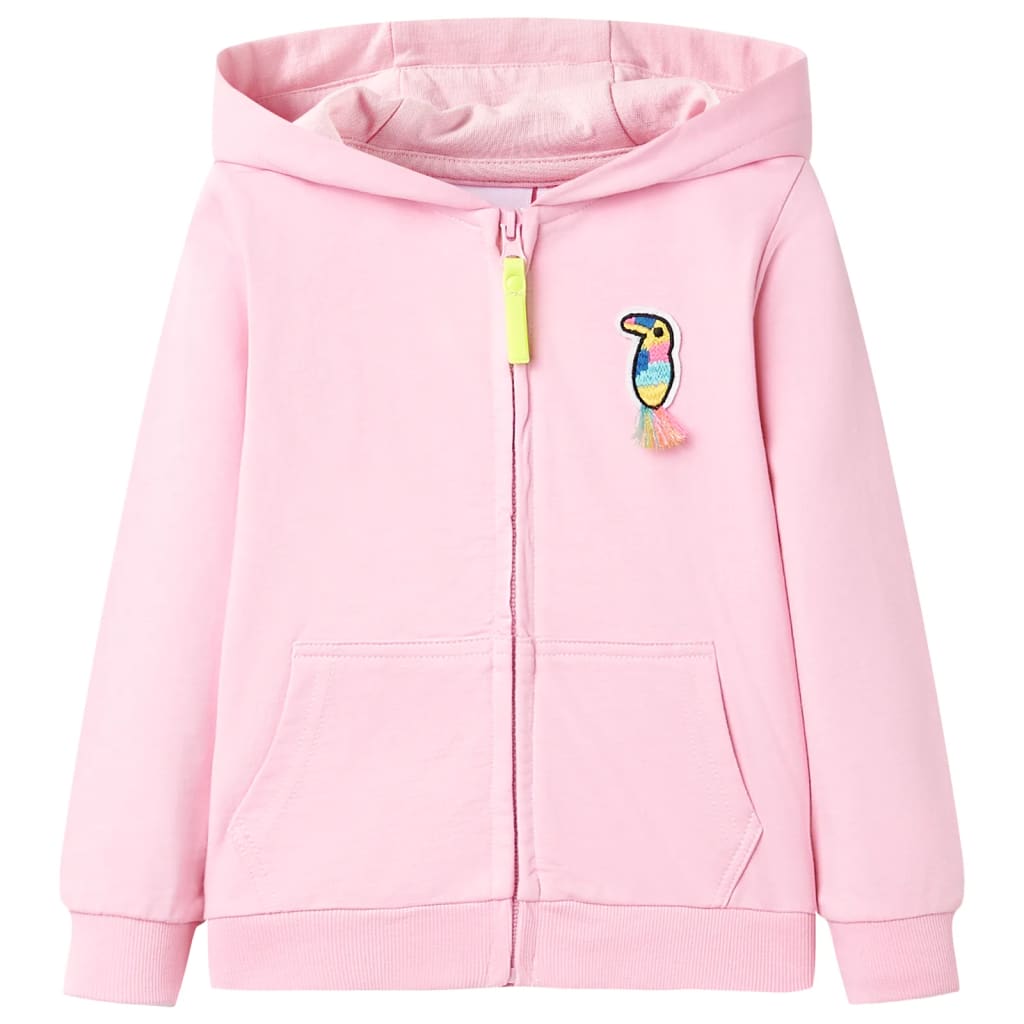 VidaXL Kinderstrickjacke mit Kapuze und Reißverschluss 104 leuchtendes Rosa