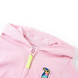 VidaXL Kinderstrickjacke mit Kapuze und Reißverschluss 104 leuchtendes Rosa