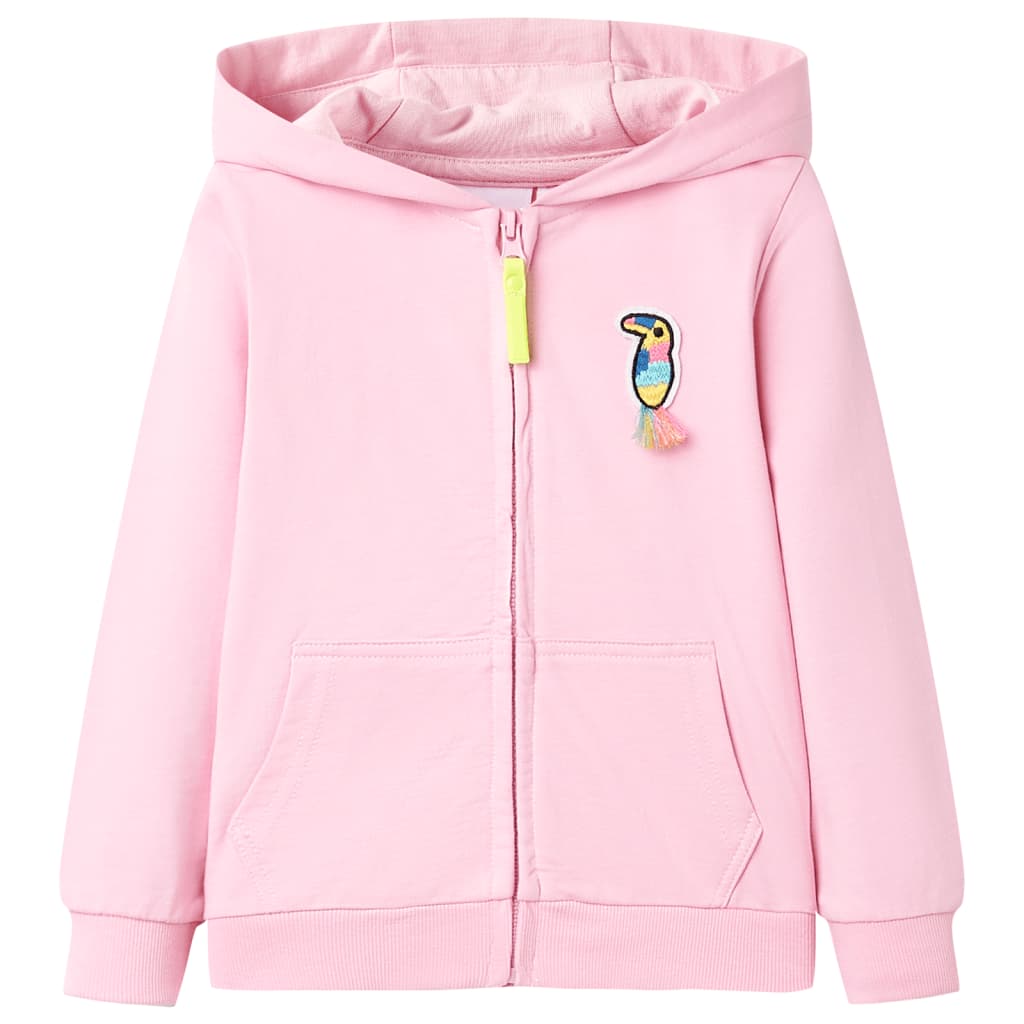 VidaXL Kinderstrickjacke mit Kapuze und Reißverschluss 128 leuchtendes Rosa