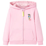 VidaXL Kinderstrickjacke mit Kapuze und Reißverschluss 140 leuchtendes Rosa