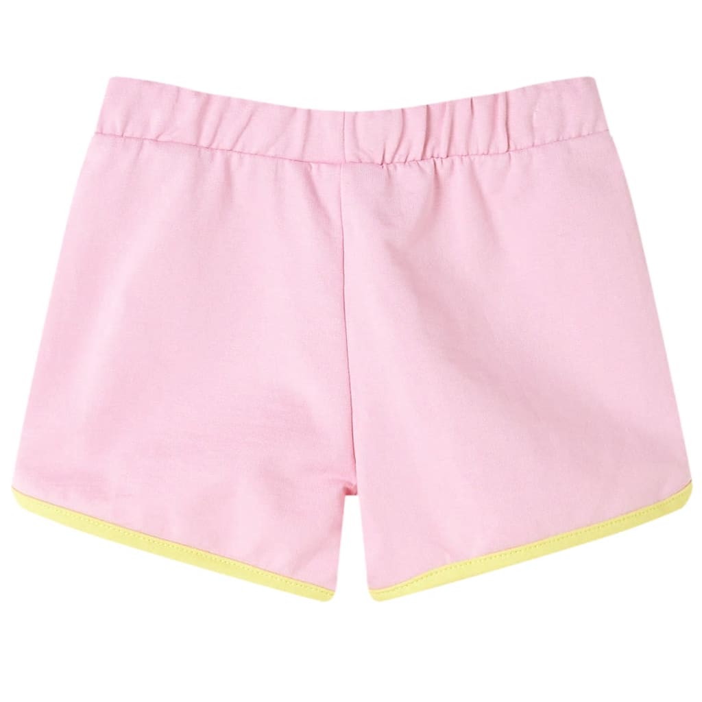 VidaXL Kindershorts mit Paspelierung 128 leuchtendes Rosa