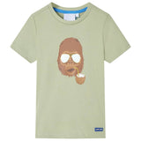 VidaXL Kindershirt mit kurzen Ärmeln 104 helles Khaki