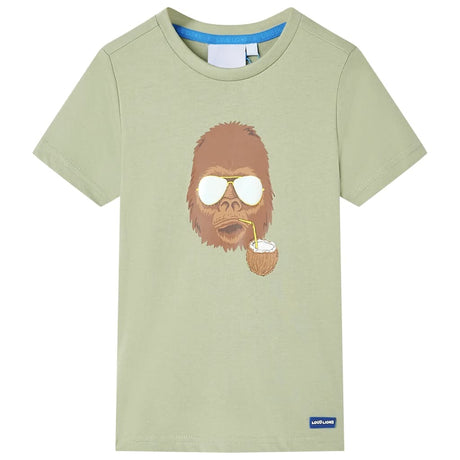 VidaXL Kindershirt mit kurzen Ärmeln 116 helles Khaki