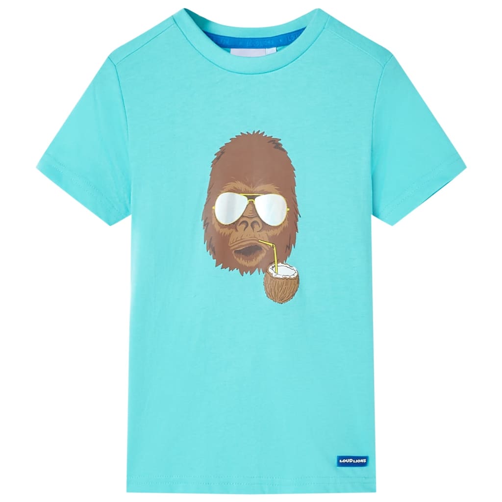 VidaXL Kindershirt mit kurzen Ärmeln 140 Meeresblau