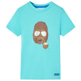 VidaXL Kindershirt mit kurzen Ärmeln 140 Meeresblau