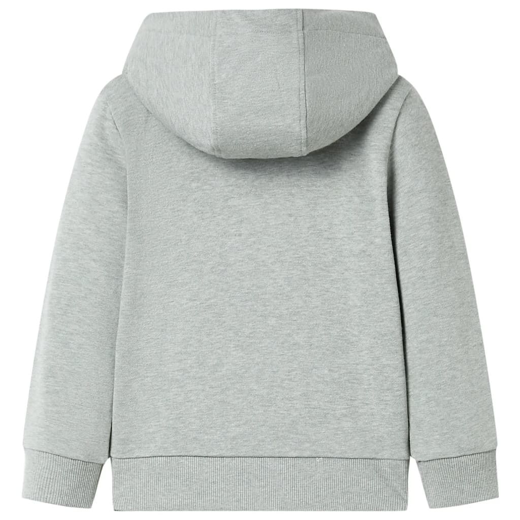 VidaXL Kinderstrickjacke mit Kapuze und Reißverschluss 116 helles Khaki meliert