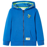 VidaXL Kinderstrickjacke mit Kapuze und Reißverschluss 140 Blau