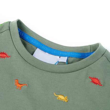 VidaXL Kindershirt mit kurzen Ärmeln 128 Khaki