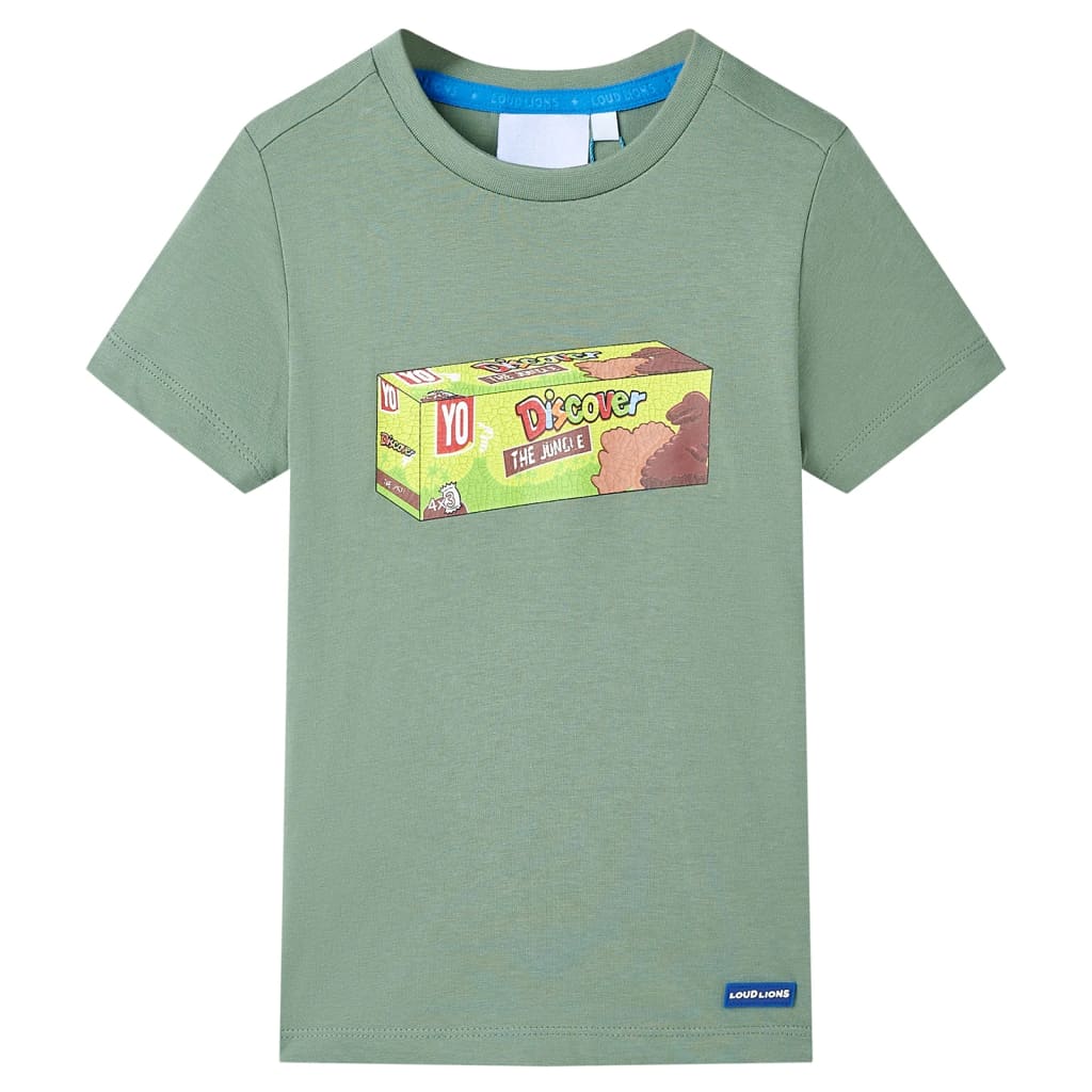 VidaXL Kindershirt mit kurzen Ärmeln 128 Khaki