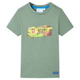 VidaXL Kindershirt mit kurzen Ärmeln 128 Khaki