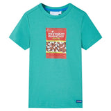 VidaXL Kindershirt mit kurzen Ärmeln 104 dunkles Mint