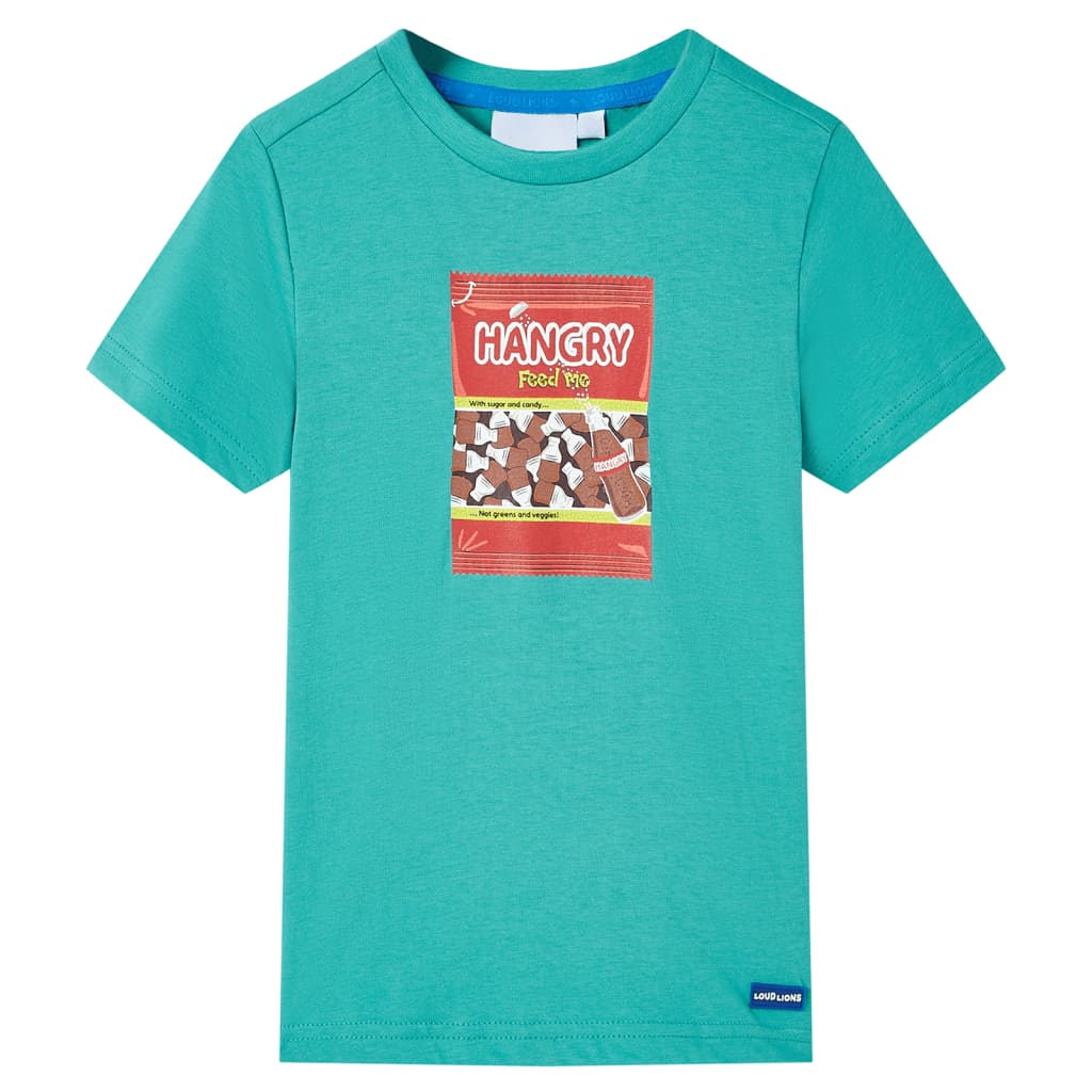 VidaXL Kindershirt mit kurzen Ärmeln 128 dunkles Mint