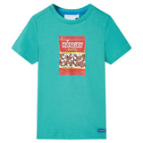 VidaXL Kindershirt mit kurzen Ärmeln 140 dunkles Mint