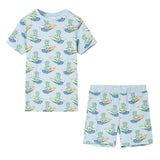 VidaXL Kinderpyjama mit kurzen Ärmeln 92 Hellblau