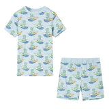 VidaXL Kinderpyjama mit kurzen Ärmeln 116 Hellblau