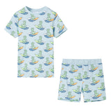 VidaXL Kinderpyjama mit kurzen Ärmeln 128 Hellblau